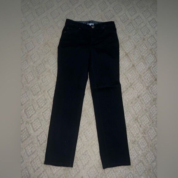 JM Collection black Denim Dress Jeans Sz 4 EUC - Picture 1 of 6